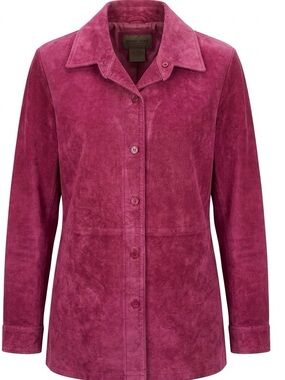 Brandon Thomas Leather Shacket Jacket – Berry Pink – Size S – Like New